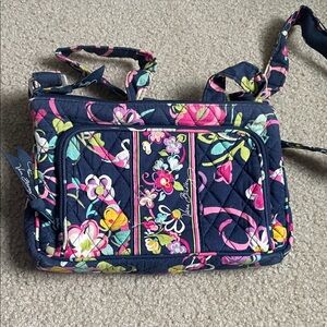 Vera Bradley Navy Floral Crossbody Bag w/ Wallet